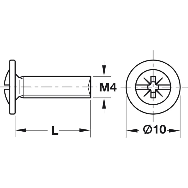 Varžtas rankenėlei M4x20mm, sriegis