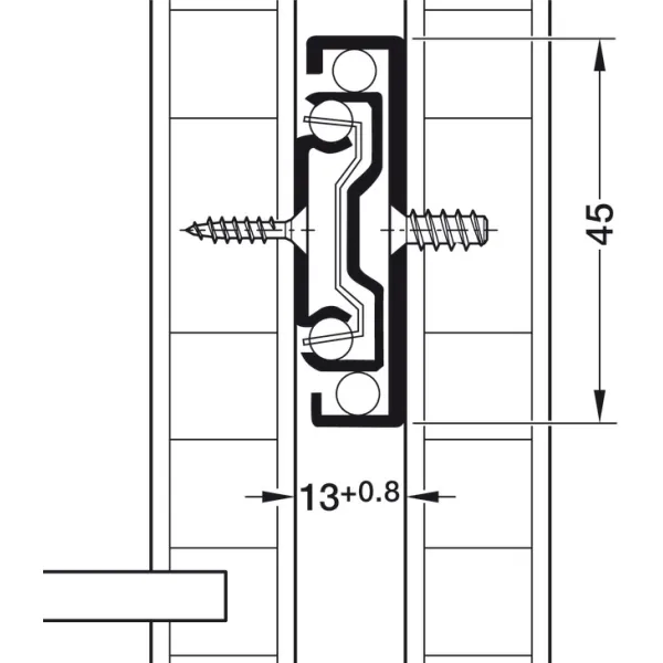 Ball bearing runners, Full extension, load bearing capacity up to 30kg, steel, side mounted
