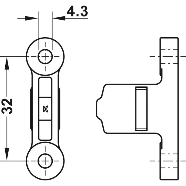 Front fixing brackets Matrix Box P Plus, for screw fixing with chipboard screws