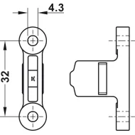Front fixing brackets Matrix Box P Plus, for screw fixing with chipboard screws
