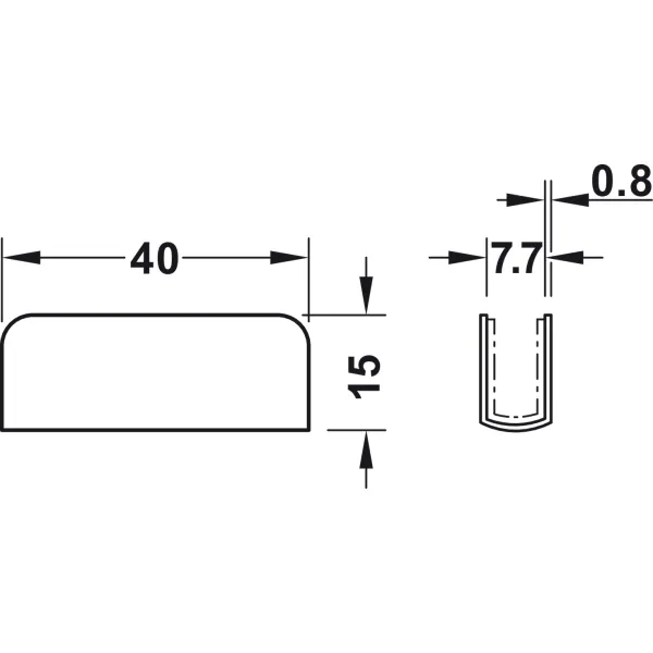 Plokštelė magnetukui nikelis 40x15mm,