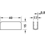 Plokštelė magnetukui nikelis 40x15mm,