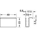 Counterpiece with handle, For magnetic pressure catch, glass door, height 23mm