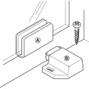Magnetic pressure catch, pull 1.8kg, for screw fixing, for glass doors