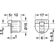 Fiksatorius stiklinėms durelėms 5-6,5mm, juoda