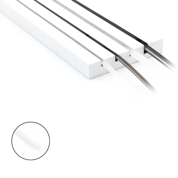 Silicone light diffuser FlipLens, for 5mm COB LED strip, 5m, white