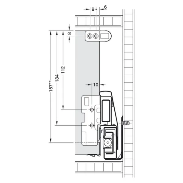 Side railing, Round, Häfele Matrix Box P