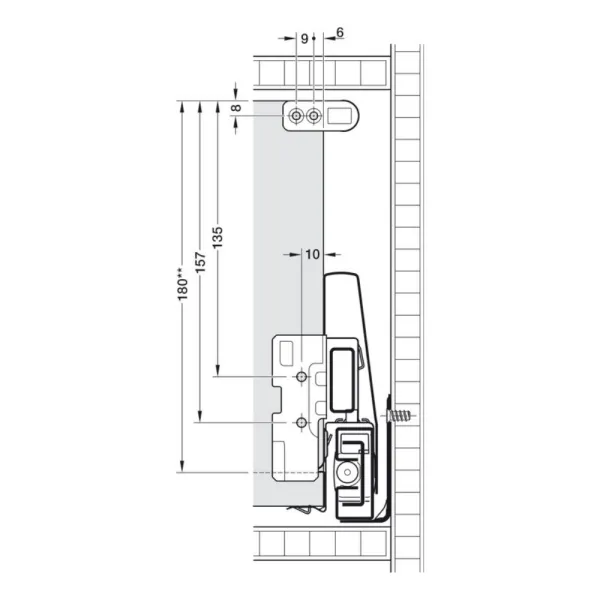 Side railing, Round, Häfele Matrix Box P