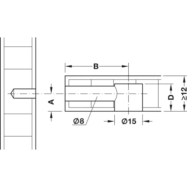 Connector housing, Ixconnect Minifix 15, for wood thickness from 23mm and above