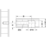Connector housing, Ixconnect Minifix 15, for wood thickness from 23mm and above
