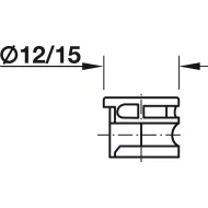 Connector housing, Ixconnect Minifix 15, for wood thickness from 26mm and above