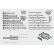 Ball bearing runners L600mm H45mm, full extension with soft close