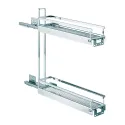 Pull-out No.15, for base unit, mounted on right, full extension with self-soft closing, 150mm, Style, chrome