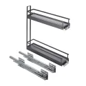 Pull-out No.15, for base unit, mounted on right, full extension with self-soft closing, 150mm, Style, anthracite