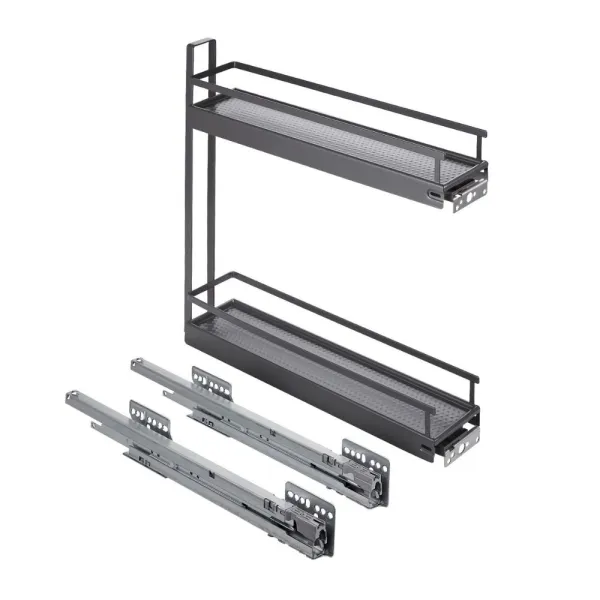 Krepšys CARGO šoninis No.15, dešinės pusės, P150mm, pilno ištraukimo su švelniu uždarymu/pritraukimu, Style, antracitas