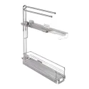 Pull-out No.15, with towel rails, for base unit, mounted on right, full extension with self-soft closing, 150mm, Classic, chrome
