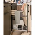 Pull-out No.15, with towel rails, for base unit, mounted on right, full extension with self-soft closing, 150mm, Classic, chrome