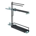 Pull-out No.15, with towel rails, for base unit, mounted on right, full extension with self-soft closing, 150mm, Style, anthracite