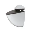 Shelf support with clamp, Design, for wood and glass