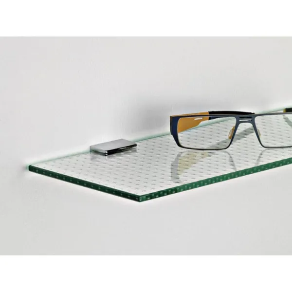 Glass shelf support, 5-6mm, matt chrome