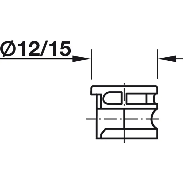 Connector housing, Ixconnect Minifix 15, for wood thickness from 16mm and above