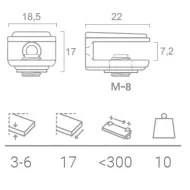 Shelf support 5-6mm chrome