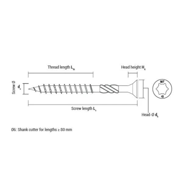 Chipboard screw Velox Sit 4x20mm white CELO, 100 pcs