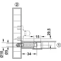 Ekscentrikas MINIFIX Ø15mm, H13,5mm, plokštės storis min. 18mm,