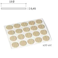 Dangtelis klijuojamas Ø13mm, baltas lygus (20 vnt.)