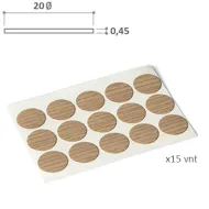 Adhesive hole cover Ø20mm light gray fine structure (15 pcs/sheet)