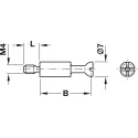 Connecting bolt Minifix S100, B34mm with M4 thread