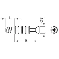 Connecting bolt Minifix M200, for drill hole Ø5mm, with bolt head Ø7mm