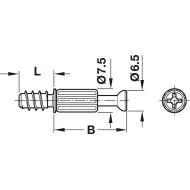 Connecting bolt, S200, reduced play, System Minifix®, for drill hole Ø5mm