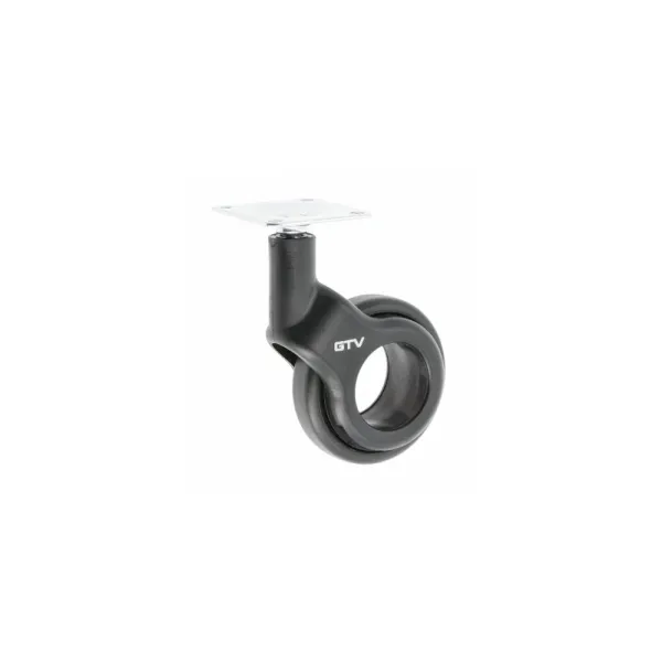 Ratukas su plokštele Ø60mm, H93mm, juoda
