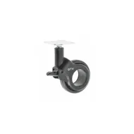 Furniture castor STRADA, Ø60mm, black, with brake