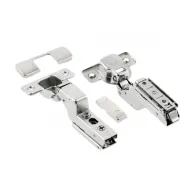 SOLID PRO straight hinge, overlay door, screw-type arm regulation, w/out euro screws, nickel