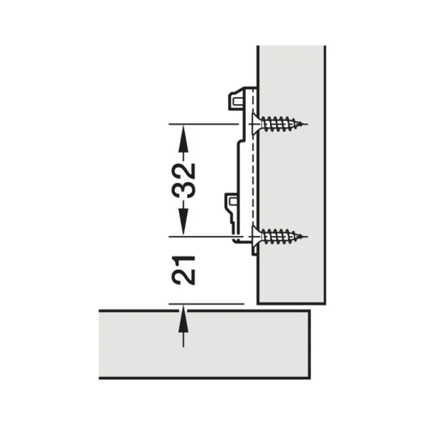 Mounting plate Metalla 310, Clip, H0mm, nickel