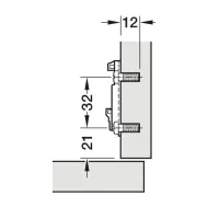 Mounting plate Metalla 310, Clip, H0mm, with Euro screws, nickel