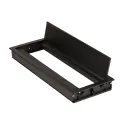 Lizdas laidams 300x120x28mm, aliuminis su šepetėliu juoda