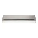 Lizdas laidams 300x120x28mm, aliuminis su šepetėliu matinis chromas