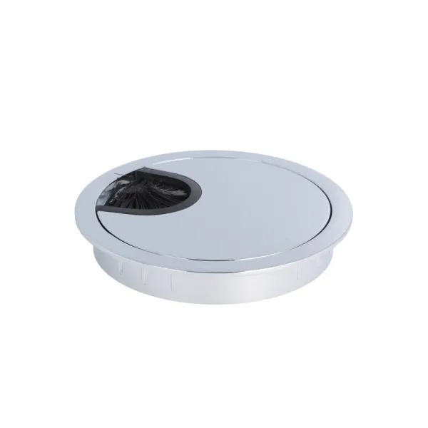 Cable grommet Ø80x13mm with brush chrome