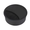 Lizdas laidams Ø60x22mm, aliuminis su šepetėliu juoda
