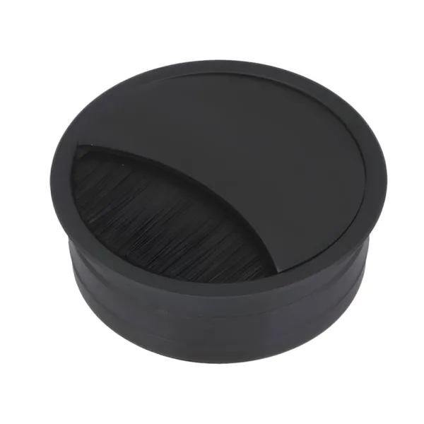 Cable grommet Ø60x22mm aluminum with brush black