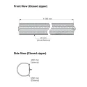 Cable cover plaited sock with zipper L1500mm white