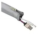 Cable cover plaited sock with zipper L1500mm gray