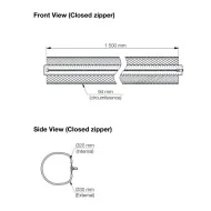 Cable cover plaited sock with zipper L1500mm gray