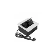 AVARO pull-out power socket, 1xSchuko, 2xUSB A, cable L1.5m, white