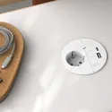 Rozečių blokas LOOP IN CHARGE 1xCEE7/3+1xUSB A/C 22W, 1 laidui, baltas, laidas L2000