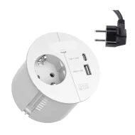 Rozečių blokas LOOP IN CHARGE 1xCEE7/3+1xUSB A/C 22W, 1 laidui, baltas, laidas L2000