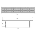 Ventilation grill aluminum 80x480mm white